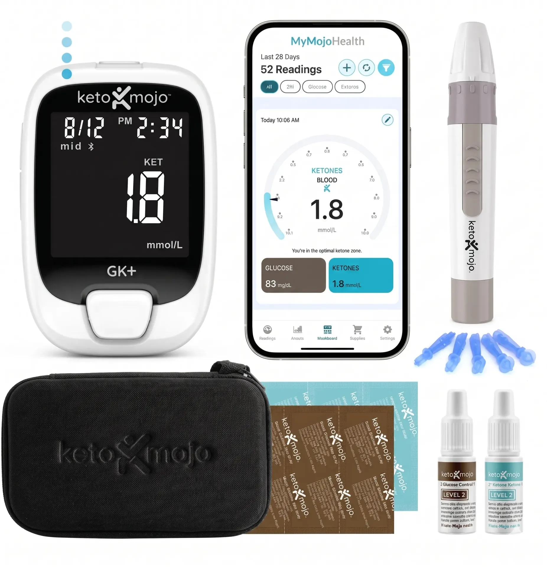 Kit de medidor de cetonas y glucosa en sangre