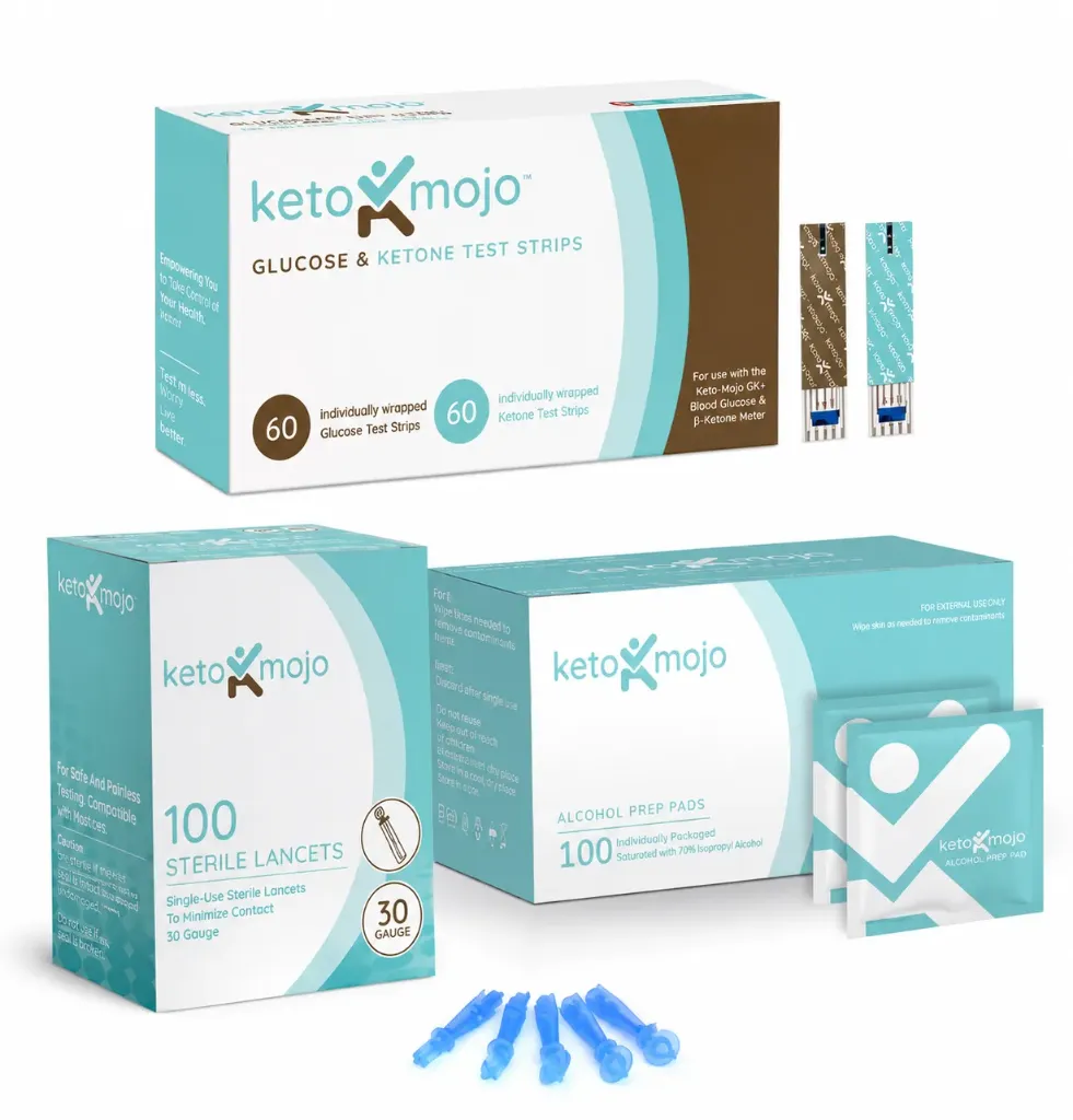 Kit de insumos para monitoreo de glucosa y cetonas